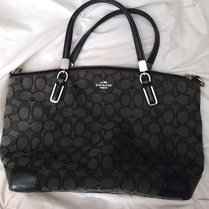 Black COACH Jacquard Shoulder Bag